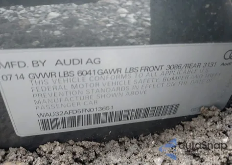 2015 Audi A8 L 4.0T из США, поврежденный, VIN WAU32AFD5FN013651